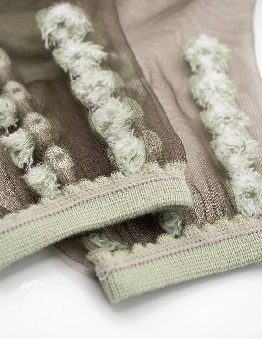 Chaussettes Transparentes London Eye Sauge - Atelier St Eustache
