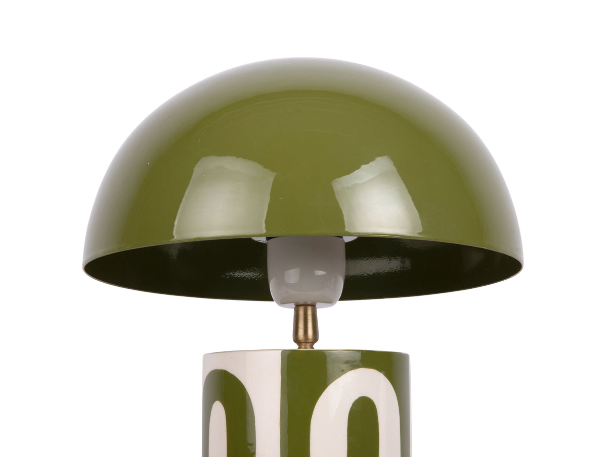 Lampe Dublin Style Seventies Verte & Beige en Métal H.35 x D.25 cm - Present Time