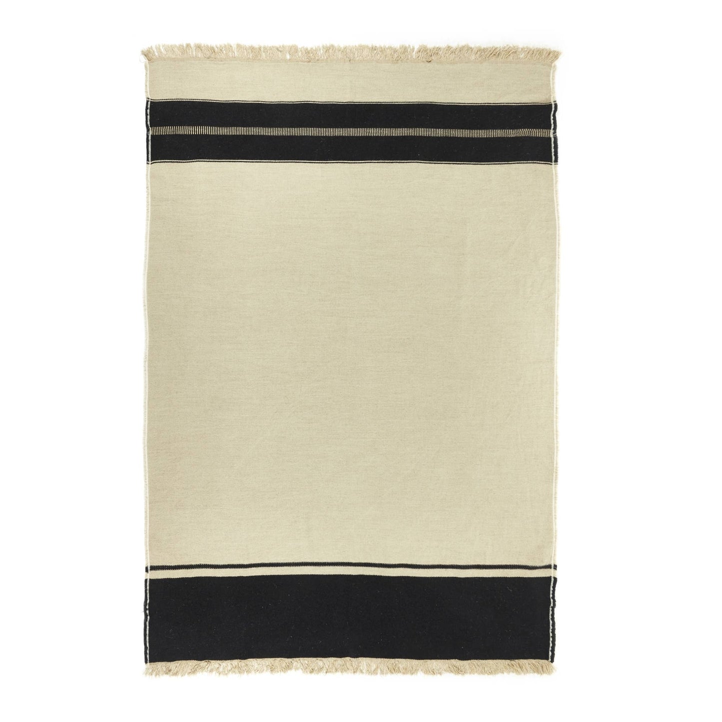 Plaid en Lin et Laine Marshall Multirayures 140 x 220 cm - Libeco