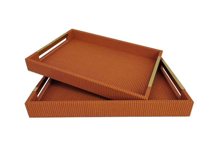 Plateau de Service en Tissus Rouille - Fancy