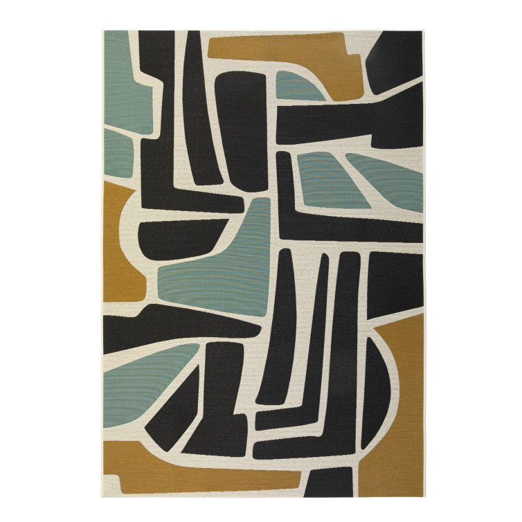 Tapis d’Extérieur Tamara Géométrique Bleu, Noir ou Prune 160 x 230 cm - Idaho