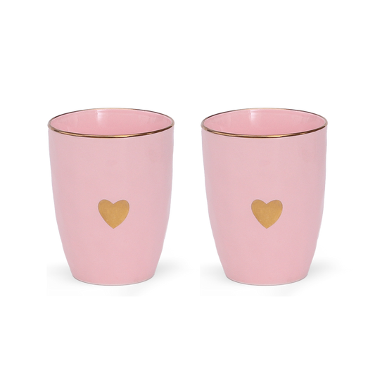 Set de 2 Tasses en Faïence Coeur Doré - Opjet