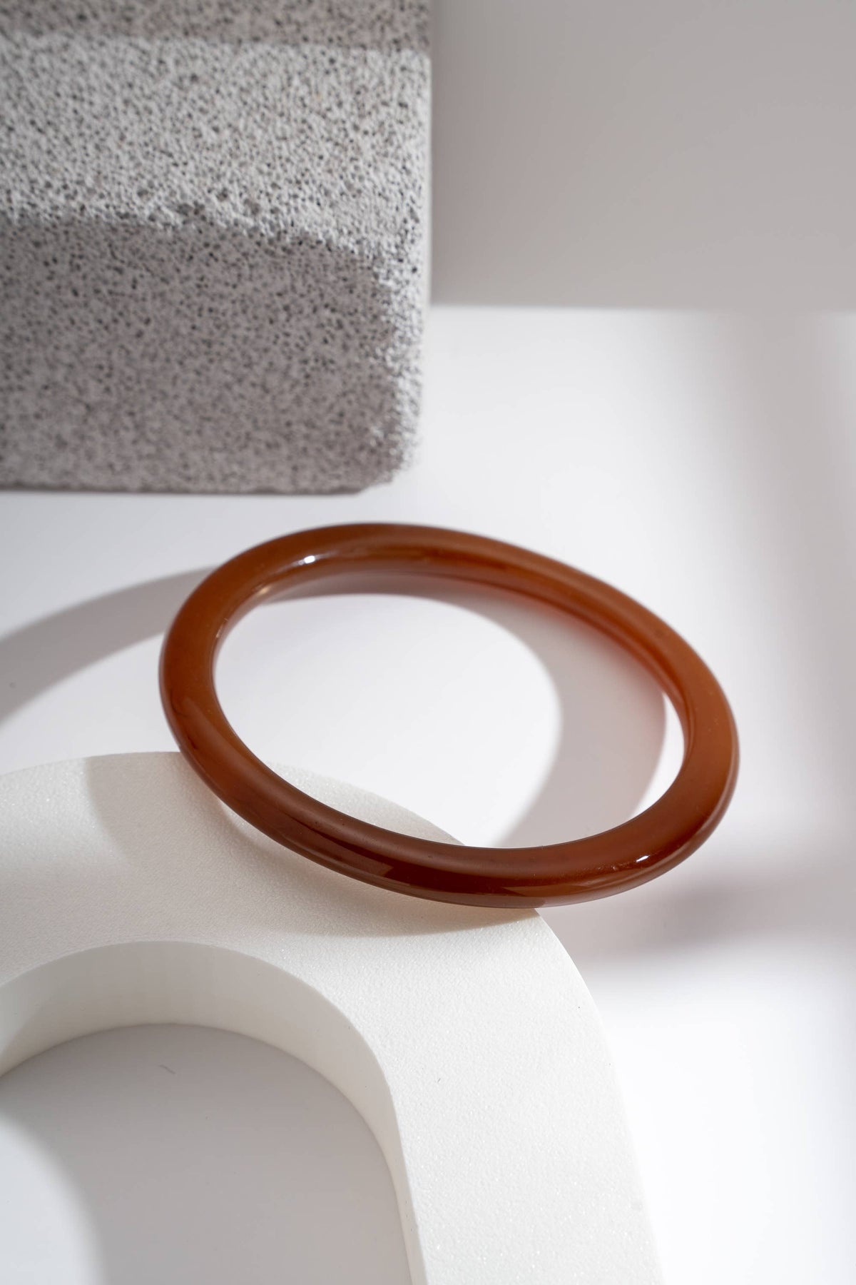 Trio de Bracelets en Résine Ambre, Crème & Brun