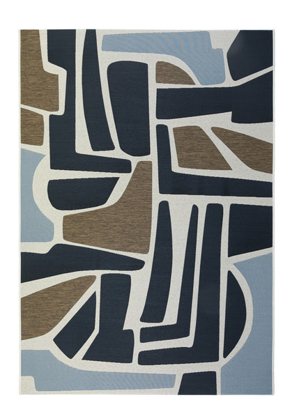 Tapis d’Extérieur Tamara Géométrique Bleu, Noir ou Prune 160 x 230 cm - Idaho