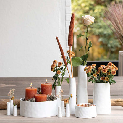 Vase ou Pot en Porcelaine Gaufrée Poème Blanc  - Räder