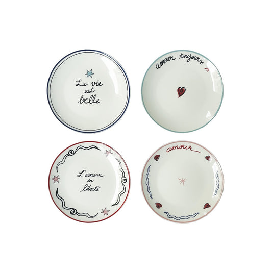 Set de 4 Assiettes Amour en Liberté D.19 cm - Opjet