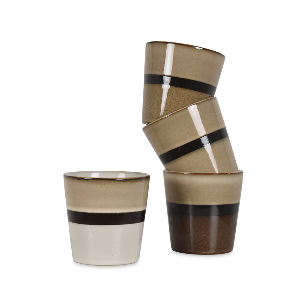 Set de 4 Tasses Verres à Thé / Café en Grès Lynx - Opjet