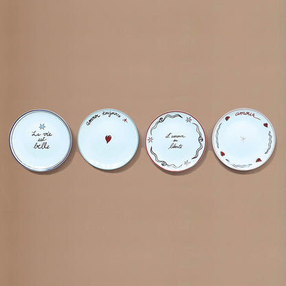 Set de 4 Assiettes Amour en Liberté D.19 cm - Opjet
