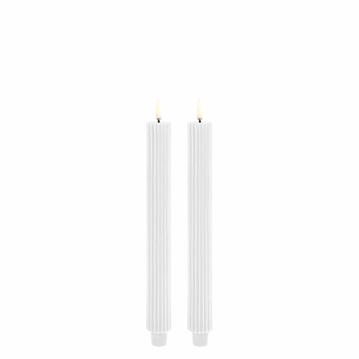 Lot de 2 Bougies Coniques LED Rainurée - Uyuni