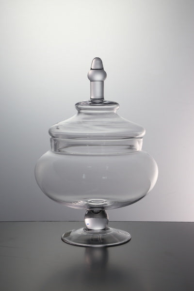 Bonbonnière Impériale sur Pied en Verre avec Couvercle - Fancy