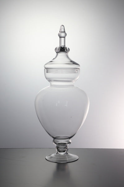 Bonbonnière Impériale sur Pied en Verre avec Couvercle - Fancy