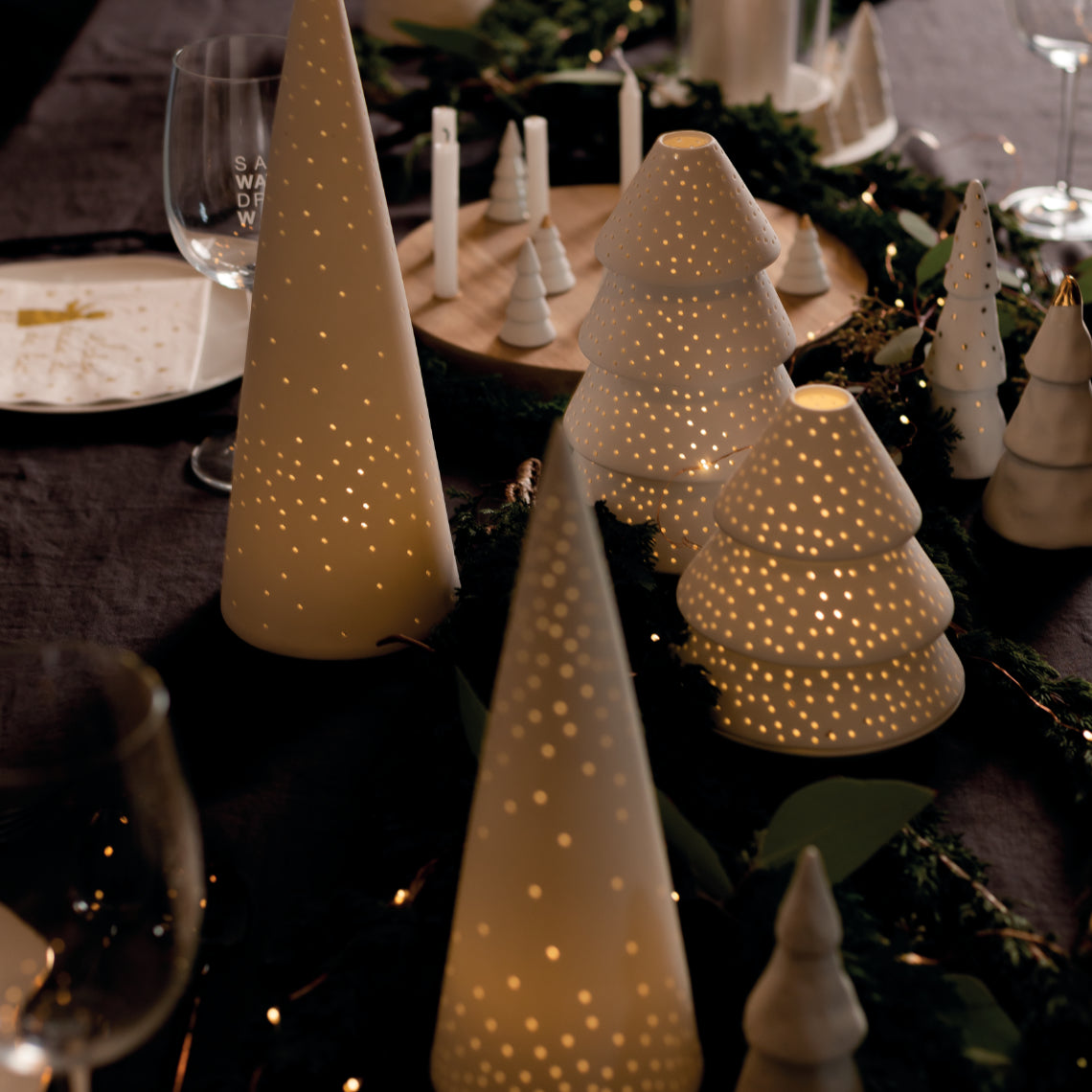 Photophore Sapin Lumineux en Porcelaine - Räder