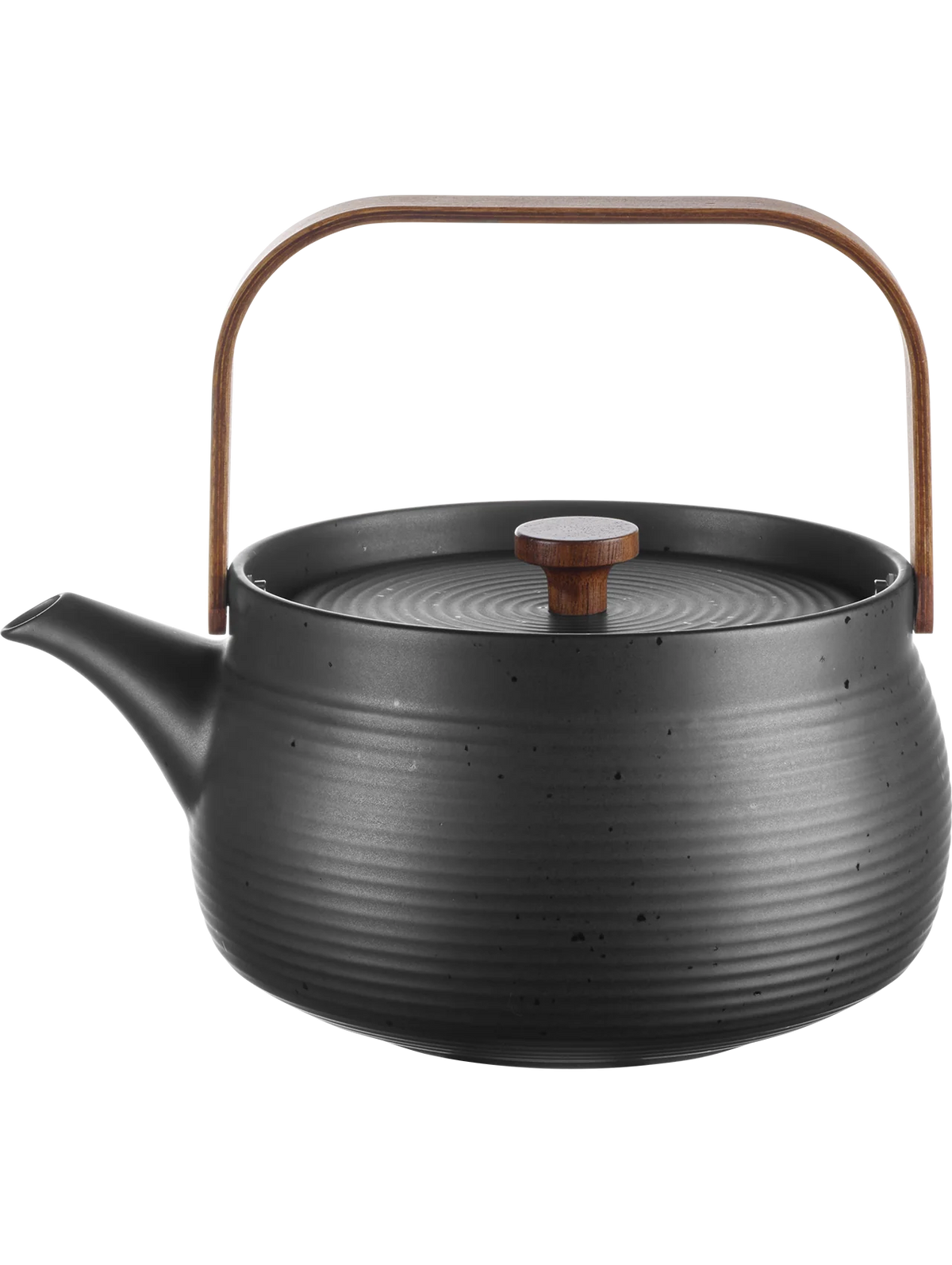 Théière en Porcelaine Noir avec Anse en Bois Japandi - ASA