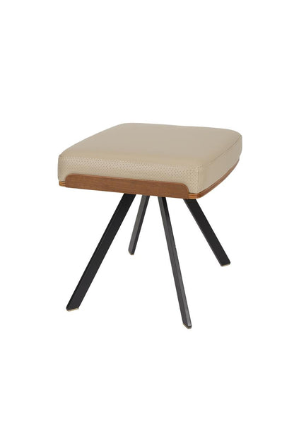 Tabouret Repose Pied Frie en Cuire PU et Noyer - Zuiver