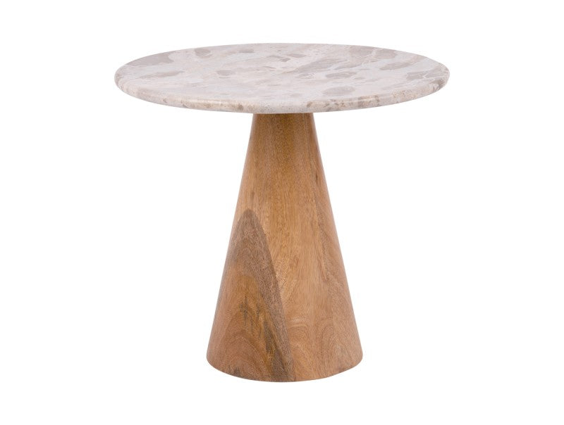 Table Bout de Canapé Force en Marbe et Bois de Manguier - Present Time