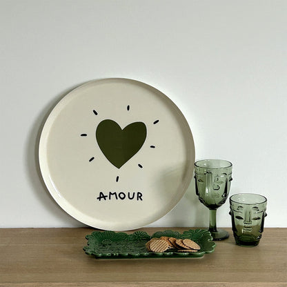 Plateau Rond Coeur en Métal - Opjet