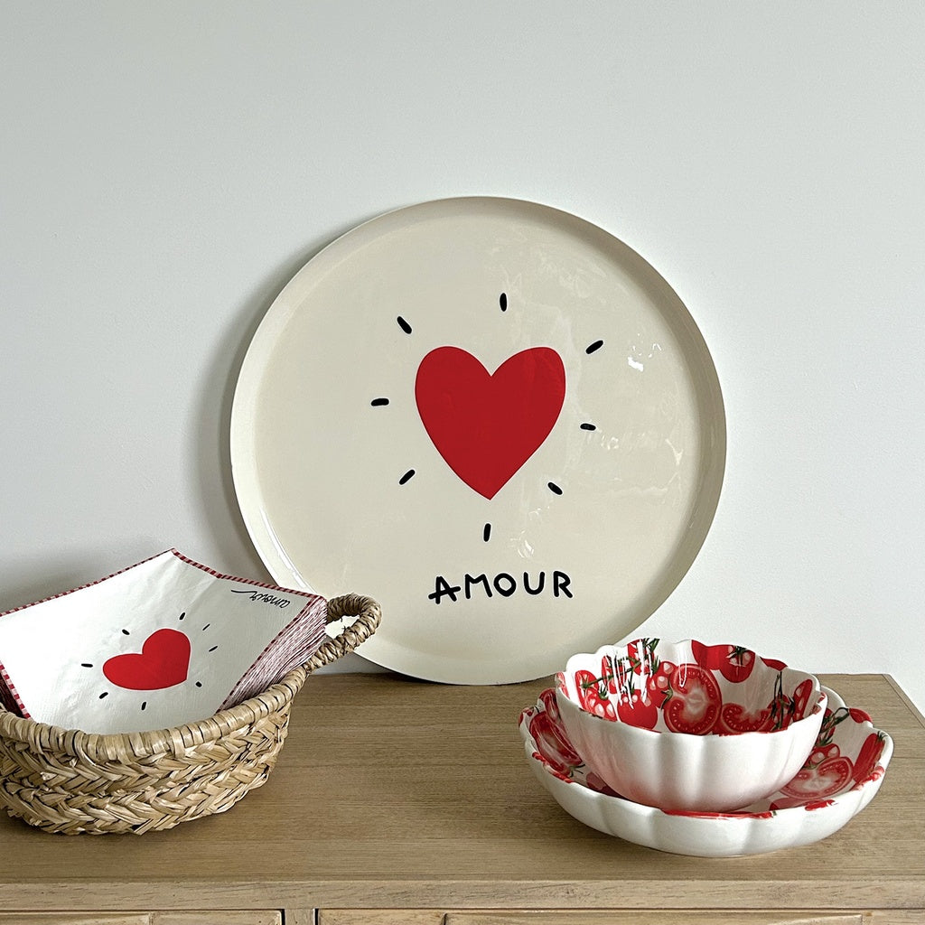 Plateau Rond Coeur en Métal - Opjet