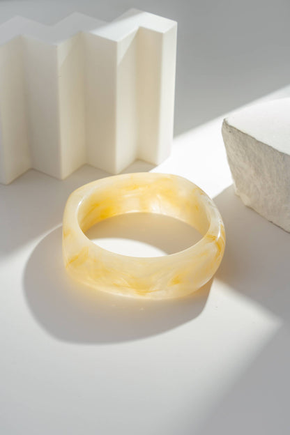 Trio de Bracelets Larges Brun, Ecru & Doré