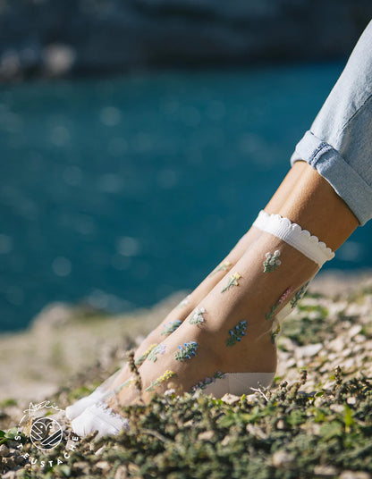 Paire de Chaussettes Transparentes Fleurs des Champs - Atelier St Eustache