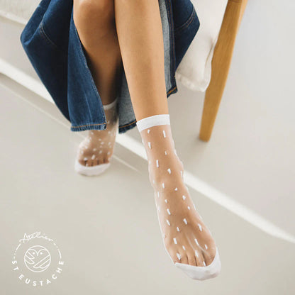 Chaussettes Transparentes Giboulées Blanches - Atelier St Eustache