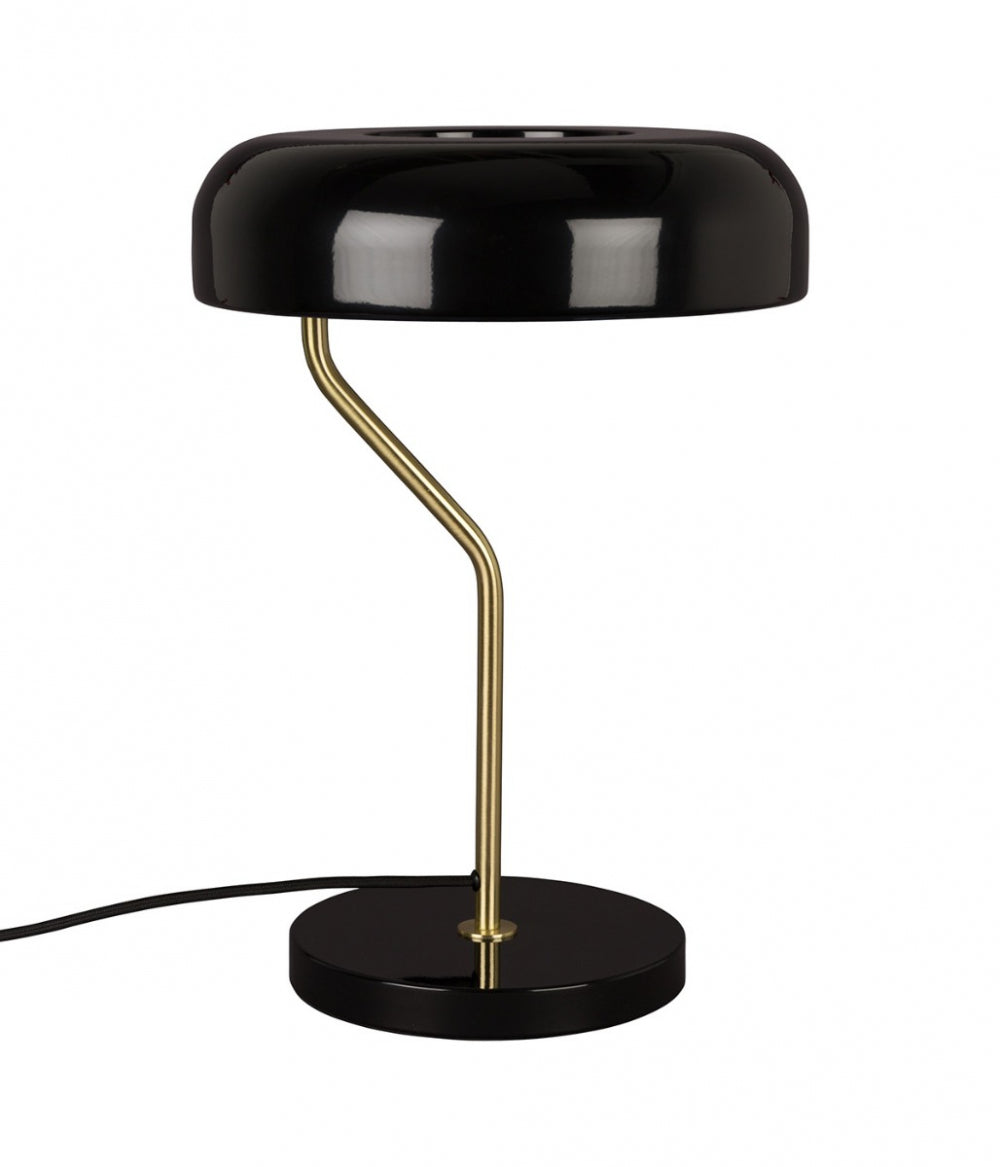 Lampe de Table Eclipse Noire  pied doré - DutchBone