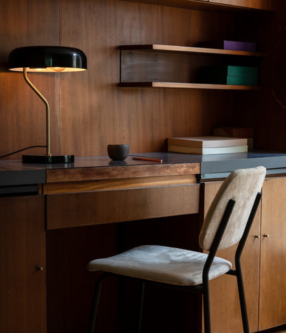 Lampe de Table Eclipse Noire  pied doré - DutchBone