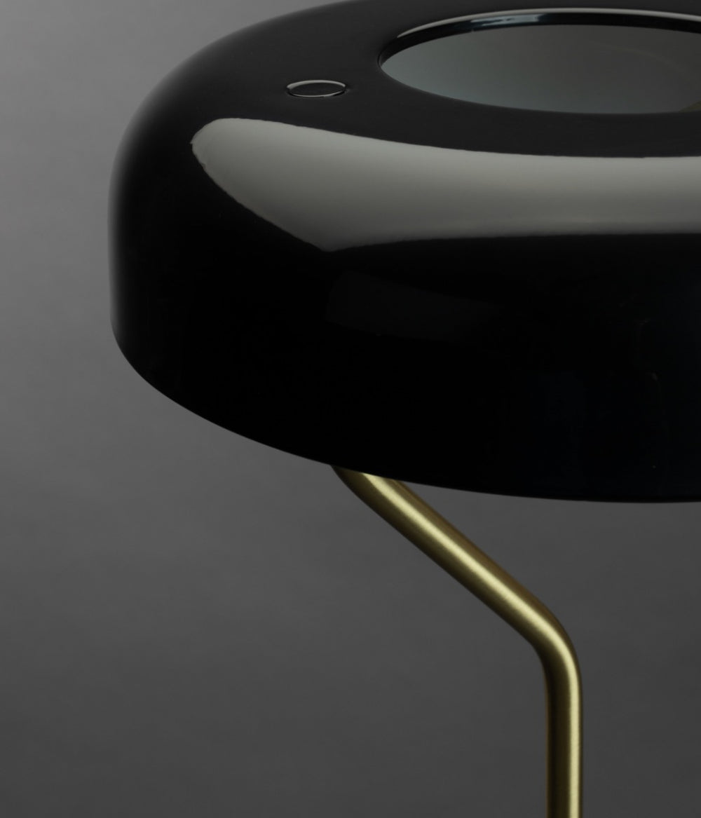 Lampe de Table Eclipse Noire  pied doré - DutchBone