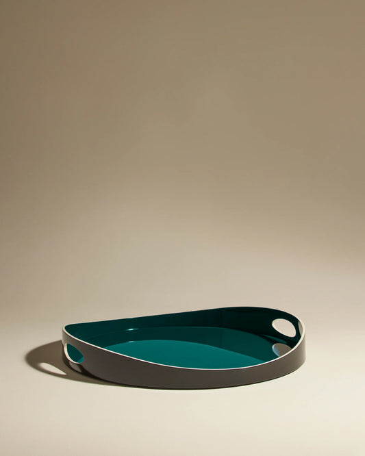Plateau Basile en Bois Laqué D.40cm / 50 cm - Maison Sarah Lavoine