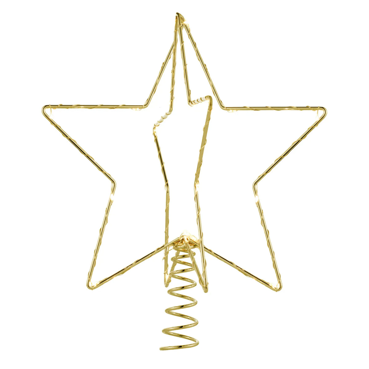 Cimer Double-Étoiles de Noël pour Sapin Dorée Lumineuse - Sirius
