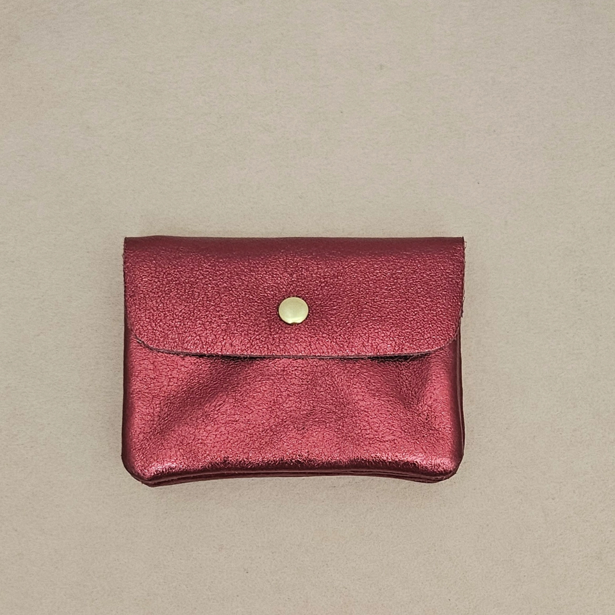 Porte-Monnaie en Cuir de Vachette Métallisé 11x8 cm