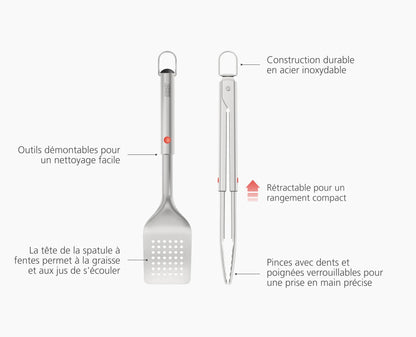 Set Pince & Spatule Pour BBQ Rétractable - Joseph Joseph