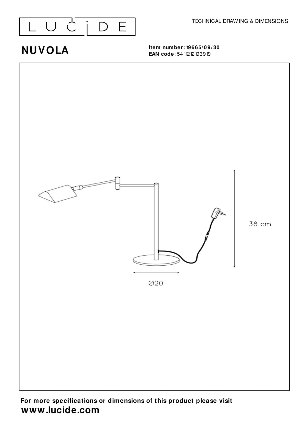Lampe de bureau NUVOLA