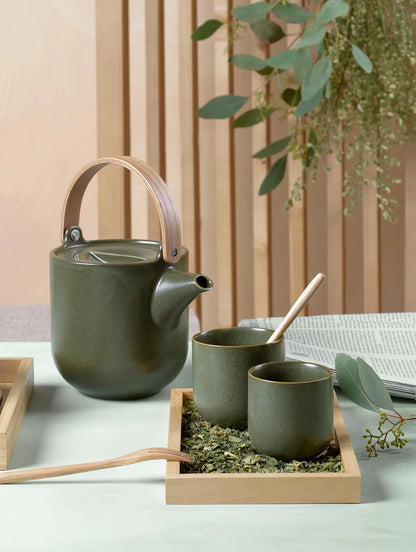 Théière Coppa en Porcelaine avec Manche en Bois - ASA