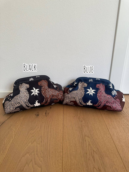 Pochette Clutch Jungle Noir/Marron Bandoulière à Chaîne en Polyester 21x31 cm