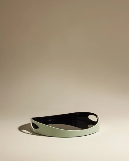 Plateau Basile en Bois Laqué D.40cm / 50 cm - Maison Sarah Lavoine