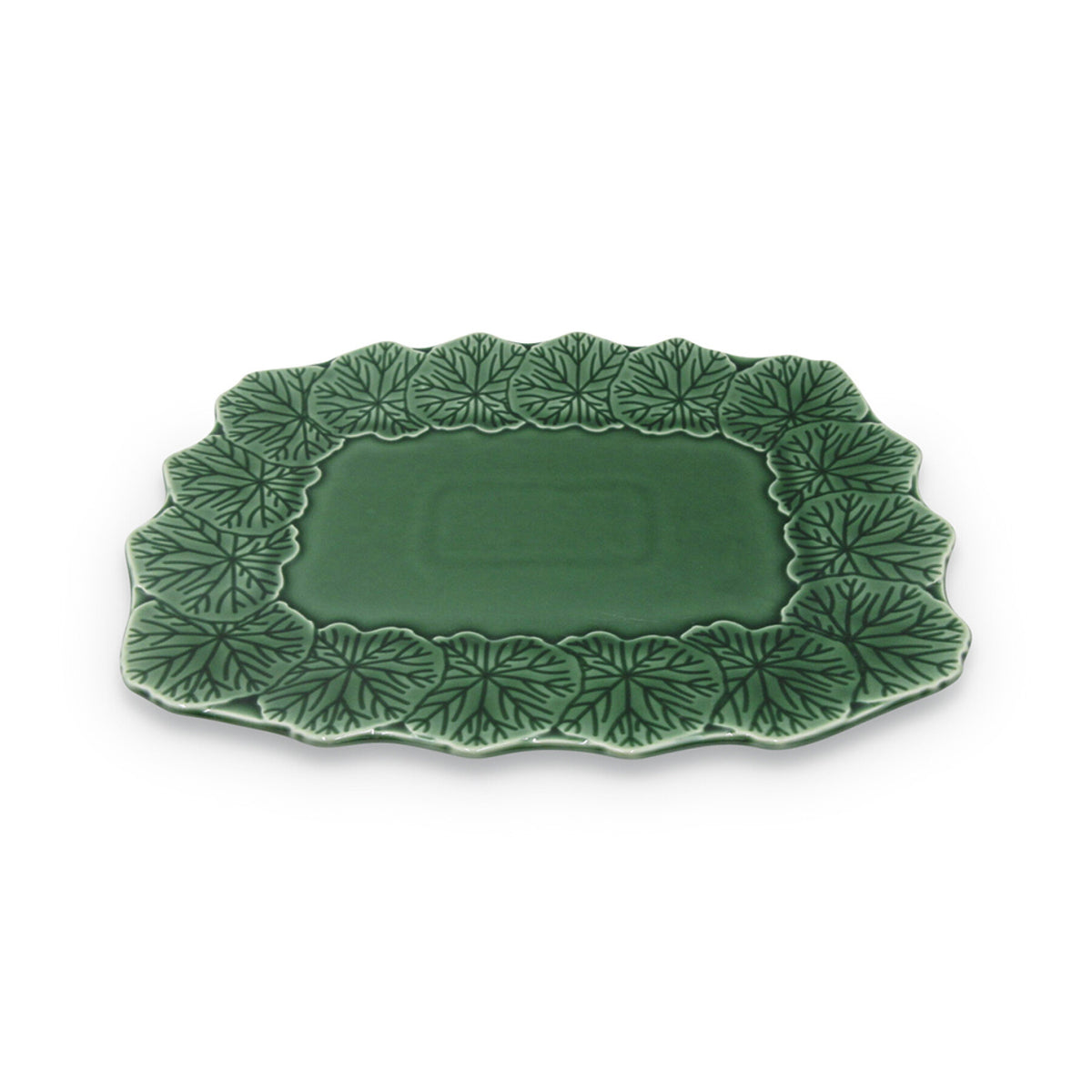 Plat de Service Floral en Céramique Vert  - Opjet