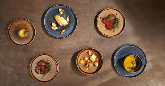 Set de 6 Assiettes Plates en Grès Brun ou Carbonne Gobi - Asa