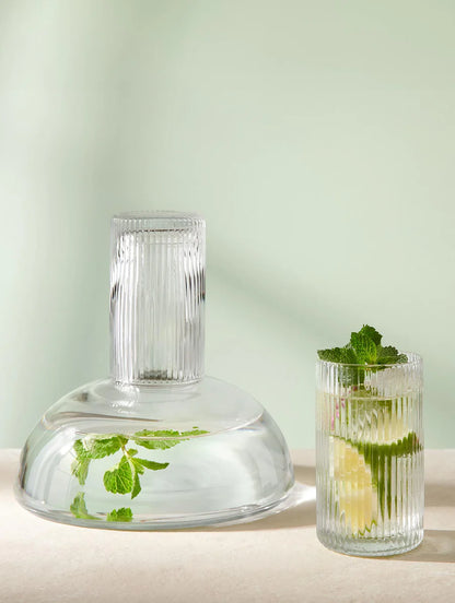 Carafe en Verre et son Verre à Boire Transparent ou Gris - ASA