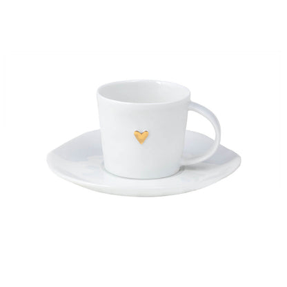 Tasse à Expresso Coeur & Soucoupe en Porcelaine - Räder