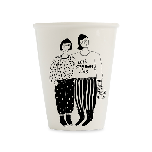 Tasse en Porcelaine "Club Reste à la Maison" - Helen B