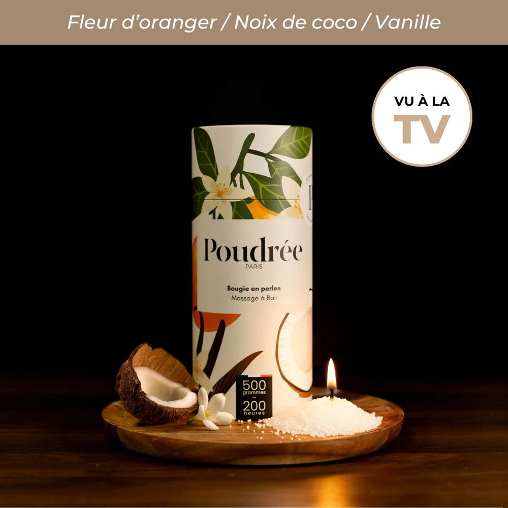 Coffret Bougie Parfumée en Perle - Poudrée Paris