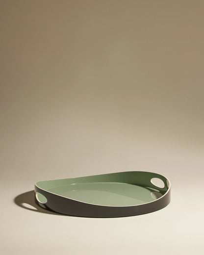Plateau Basile en Bois Laqué D.40cm / 50 cm - Maison Sarah Lavoine