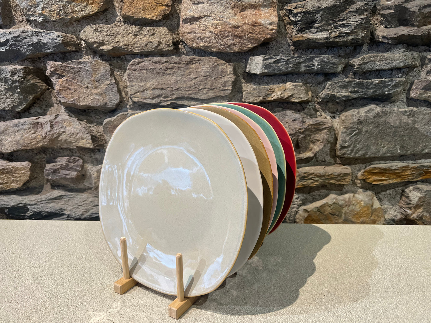 Set de 6 Assiettes Plate en Grès D.27 cm Organica - Gresnovo