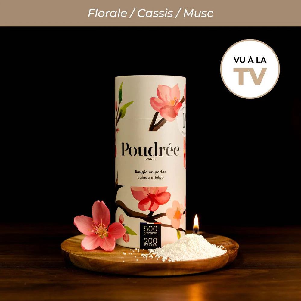 Coffret Bougie Parfumée en Perle - Poudrée Paris