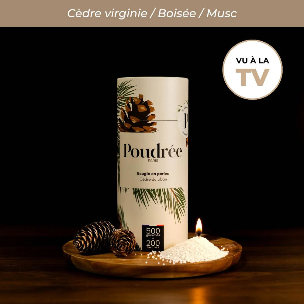 Coffret Bougie Parfumée en Perle - Poudrée Paris
