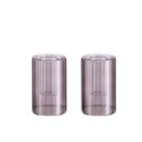 Set de 2 Bougeoirs Chandelle Lima en Verre Rose ou Violet - Moods&More