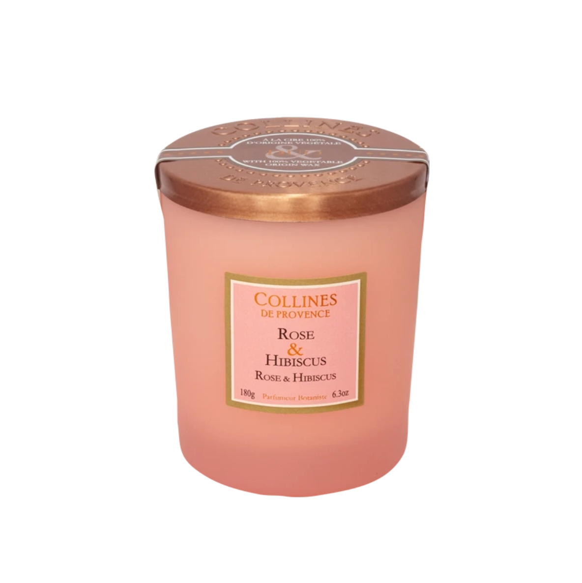 Bougie Parfumée Rose & Hibiscus 180 g - Collines de Provence