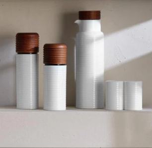 Bouteille d'Huile/Vinaigre en Porcelaine Noire ou Blanche - ASA