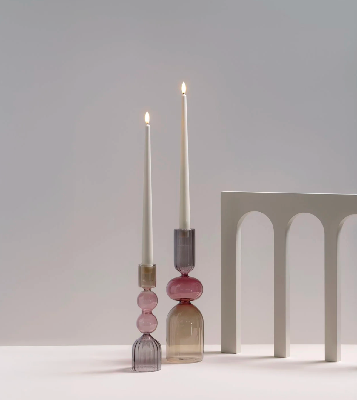 Bougeoir Chandelle en Verre Medelin Multicolore - Moods&More