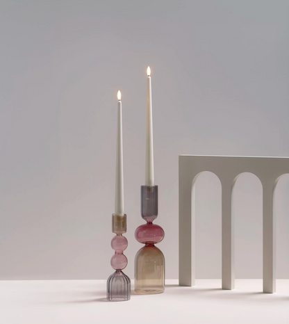 Bougeoir Chandelle en Verre Medelin Multicolore - Moods&More